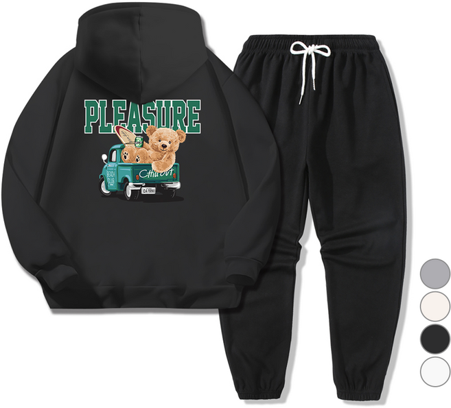 일루소 소프트 특양면 플레져 후드티 + 밑밴딩 조거바지 트레이닝복 상하의 세트