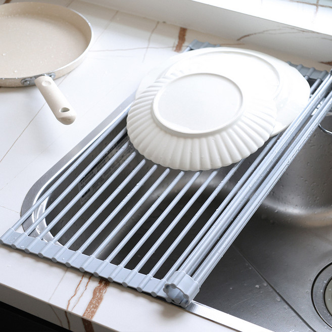 키볼리 키친 실리콘 식기 건조대 롤매트, 그레이, 1개