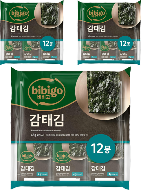 비비고 감태김 12p, 48g, 3개