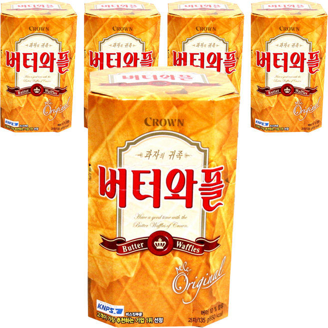 크라운 버터와플, 135g, 5개