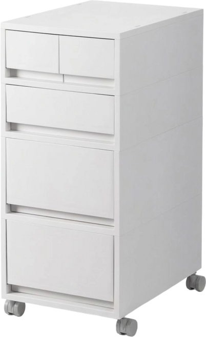 ONE HOUSE 麥樂移動式直角抽屜置物收納櫃 D組 2抽2矮1高 OH-R118-4, 白色