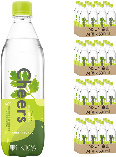 TAISUN 泰山 Cheers Coriander香菜氣泡水, 96個, 590ml