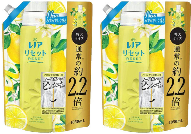 Lenor 蘭諾 日本原裝進口 衣物柔軟劑特大補充包 橙橘 + 馬鞭草, 1050ml, 2袋