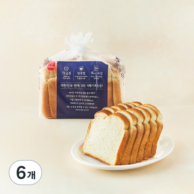 삼립 56시간 저온숙성 탕종 찰 숙식빵, 420g, 6개