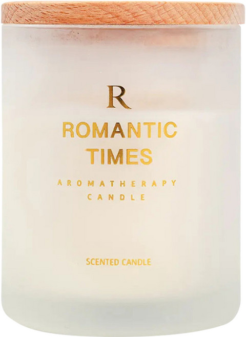 Romantic Times 木蓋香氛蠟燭 白色, 白茶蘭花, 200ml, 1罐