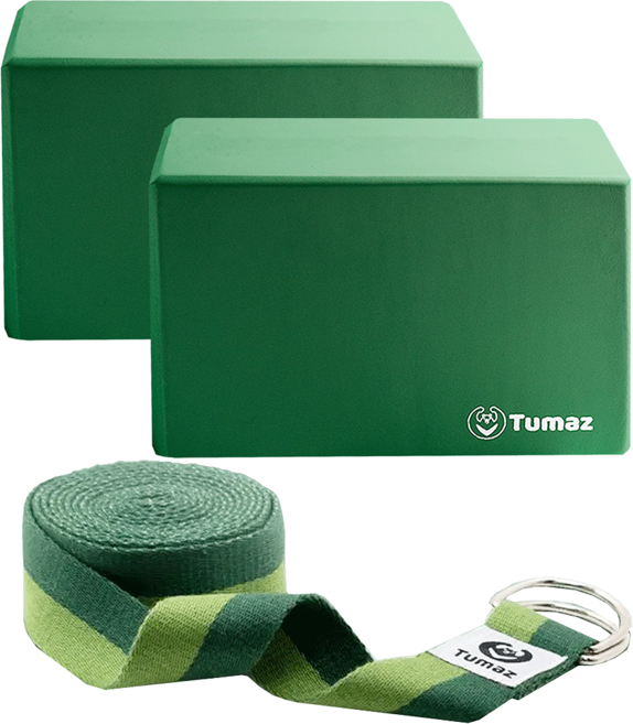 Tumaz 月熊 EVA瑜珈磚繩組, 經典綠, 1組