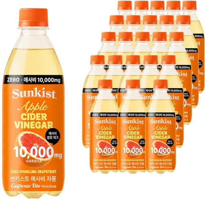 썬키스트 애사비 제로 스파클링 자몽, 24개, 500ml