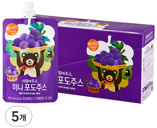 아침에주스 미니 포도 주스, 100ml, 50개