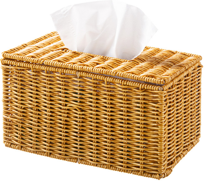 코멧 홈 내츄럴 라탄 패턴 티슈케이스, 1개