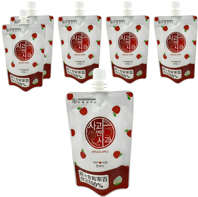 YEONDOOFARM 好農蘋果汁, 100ml, 6包