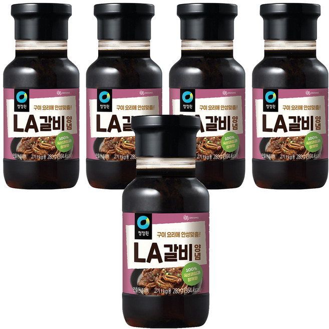 청정원 LA갈비양념, 280g, 5개