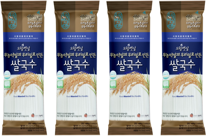 오월햇살 무농약쌀과 우리밀로 만든 쌀국수, 400g, 4개
