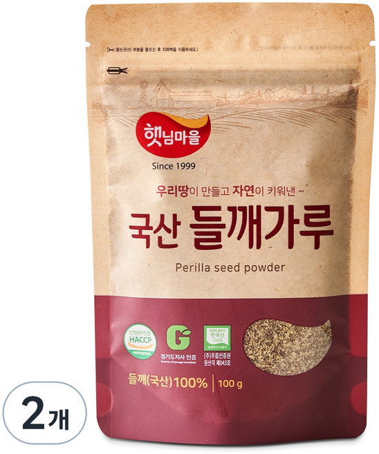 햇님마을 국산 들깨가루, 100g, 2개