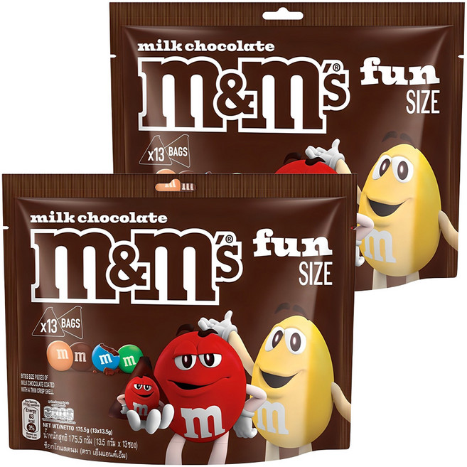 엠앤엠즈 밀크 초콜릿 펀사이즈, 175.5g, 2개
