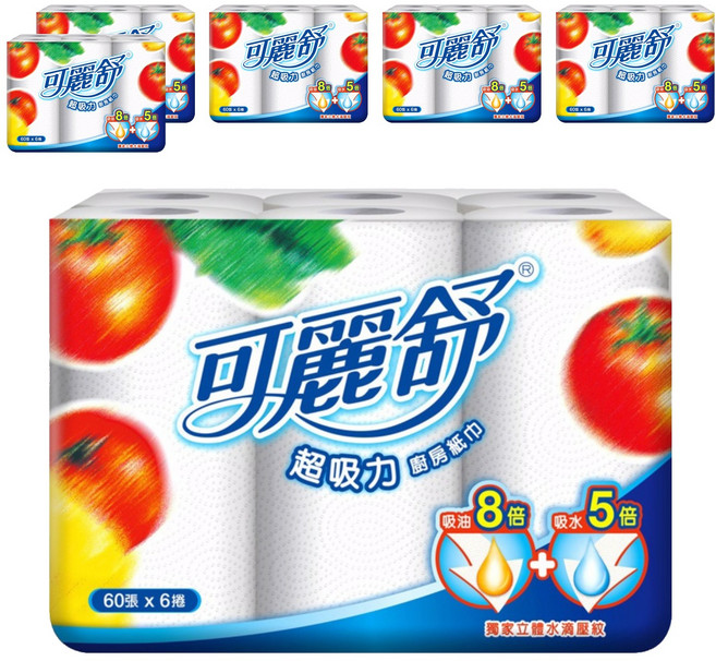 Scott 可麗舒 廚房紙巾 60張, 6捲, 6袋