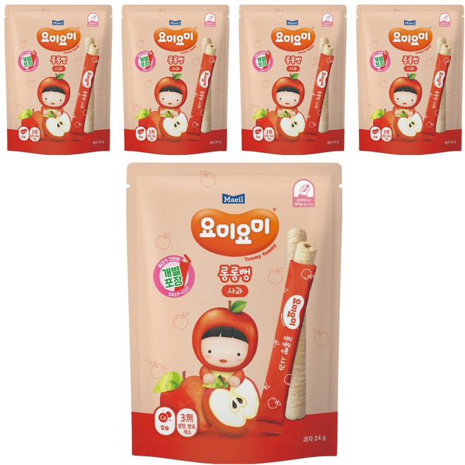 Maeil 每日乳業 Yommy Yommy 米棒棒, 5袋, 蘋果, 24g