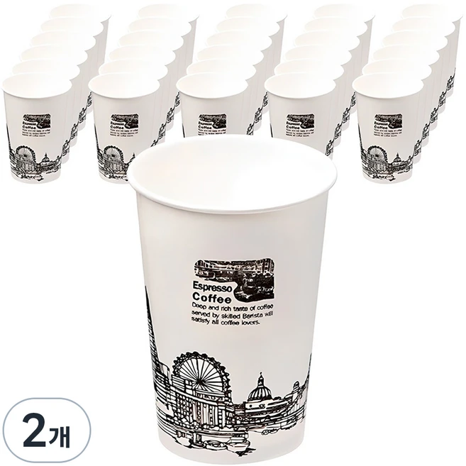 더빈썸 런던 테이크아웃 종이컵 380ml, 100개입, 2개