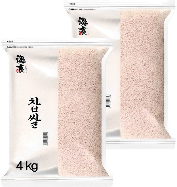 혼식 찹쌀, 4kg, 2개