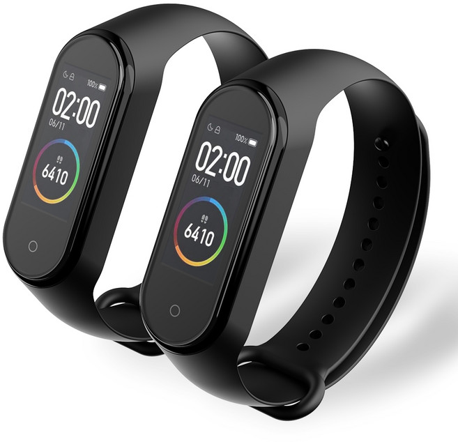 구스페리 스마트밴드 실리콘 스트랩, 블랙, 2개
