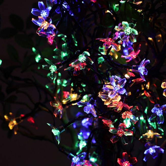 21세기트랜드 태양열+USB 벚꽃 전구 12m 100구, 혼합색상, 1개