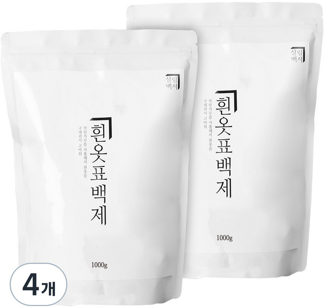 살림백서 흰옷 표백제, 1kg, 1개입, 4개