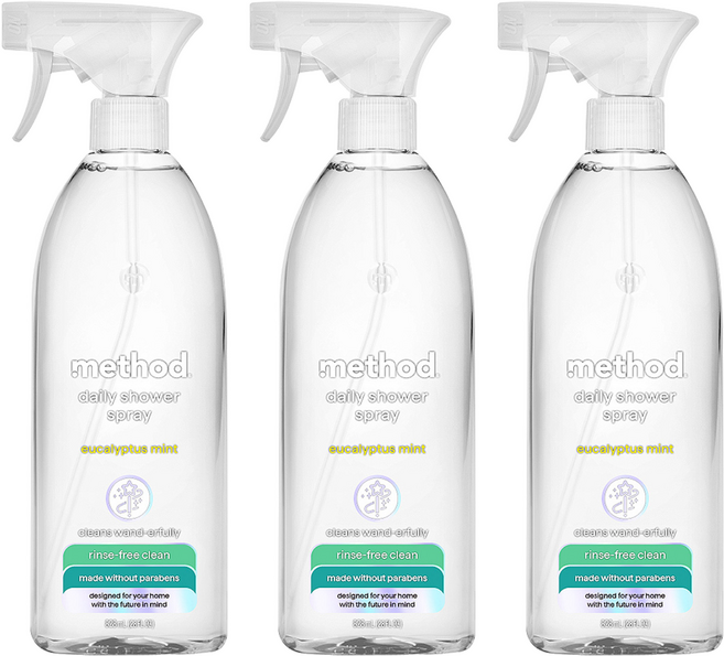 method 美則 浴室每日清潔劑 尤加利薄荷, 828ml, 3瓶