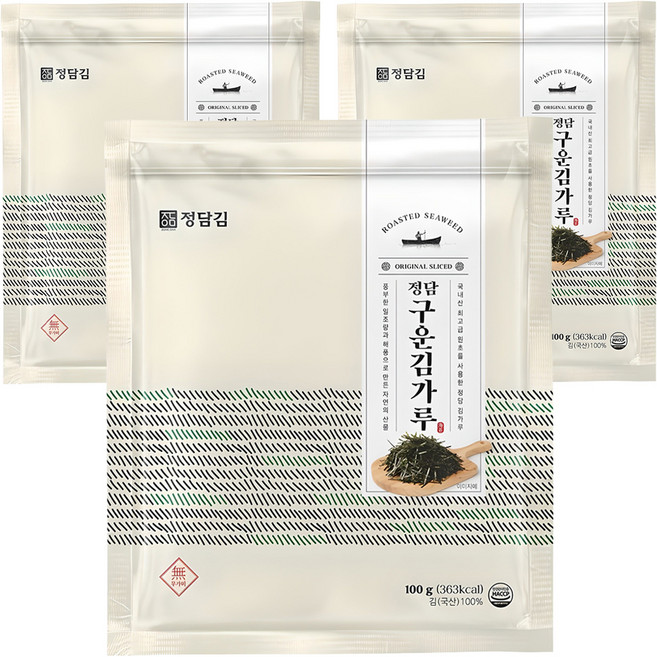정담김 구운 김가루, 100g, 3개