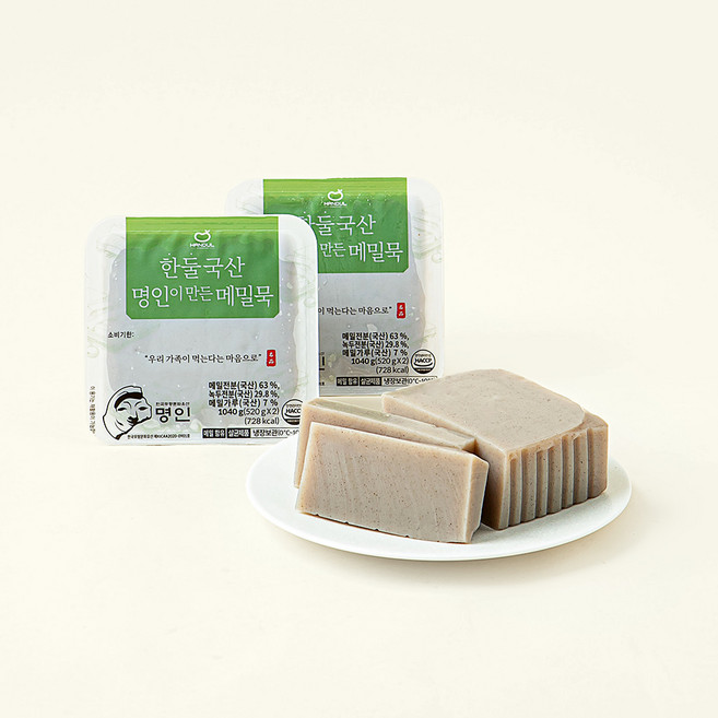 한둘 국산 명인이 만든 메밀묵, 520g, 2개입, 1개