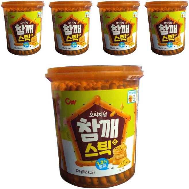 청우식품 참깨스틱 진, 220g, 5개