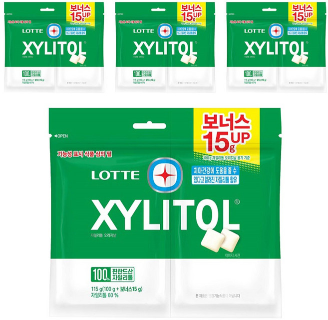 롯데자일리톨 오리지날 껌 리필, 115g, 4개