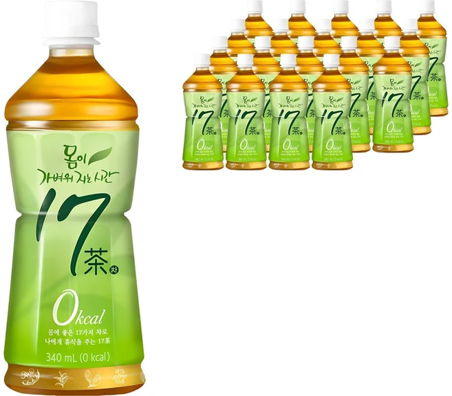 17차 몸이 가벼워지는 시간 차음료, 340ml, 20개 - 쿠팡
