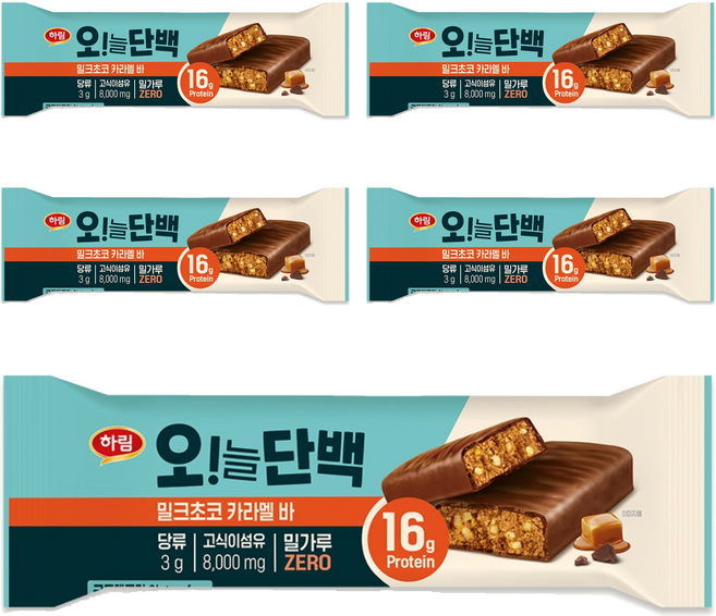 Harim Oh!今天蛋白 牛奶巧克力焦糖棒, 5個, 48g