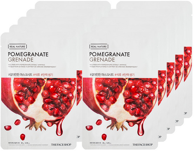 더페이스샵 갈아만든 석류 마스크시트, 1개입, 10개