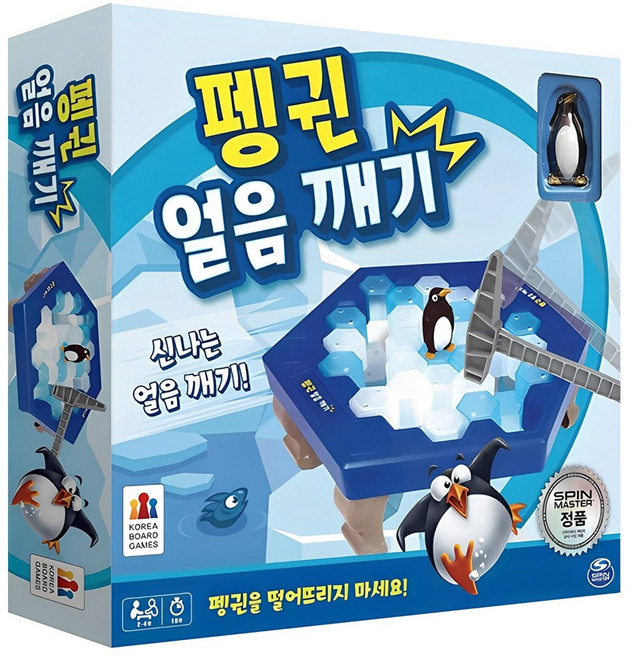 코리아보드게임즈 펭귄 얼음 깨기 균형잡기 게임, 혼합색상, 1개