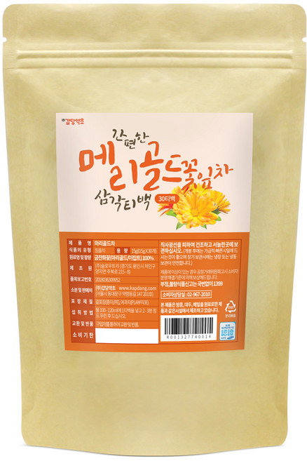 갑당약초 메리골드꽃잎차 삼각티백, 500mg, 30개입, 1개