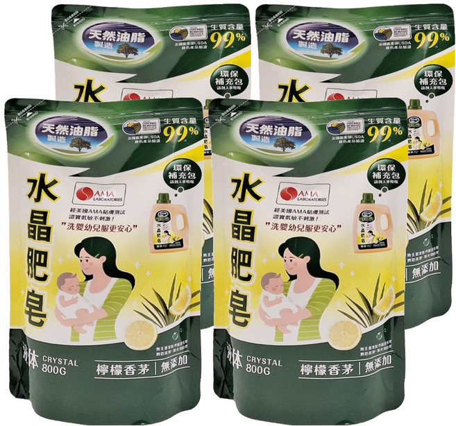 南僑水晶 肥皂洗衣用液體, 800g, 4包