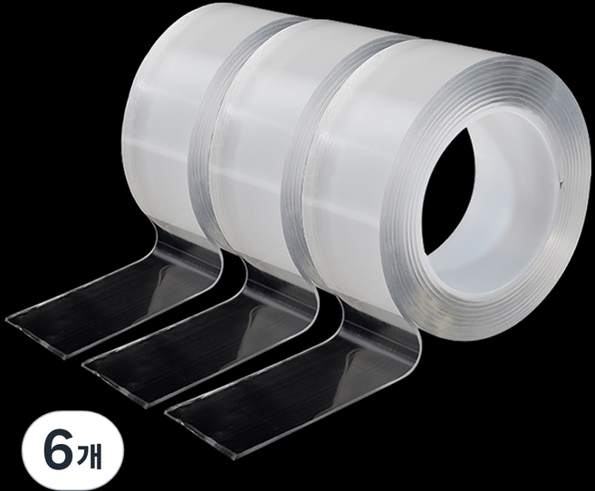 ROJI 클리어겔 다용도 초강력 실리콘 양면테이프 3cm x 3m, 6개