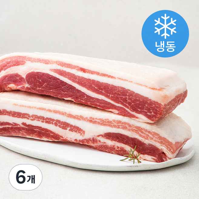 굿미트찹 스페인산 통삼겹살 원육 (냉동), 2kg, 6개