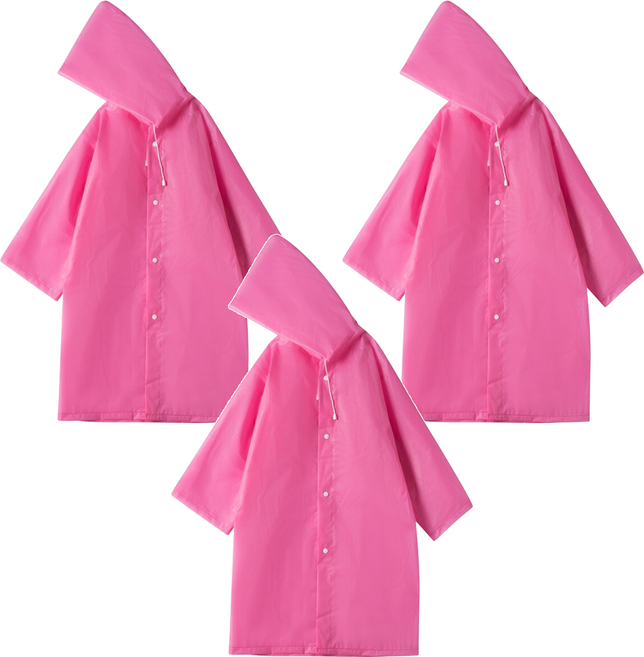 小麥購物 輕便雨衣 成人 Y489 143g, 粉色, 3件