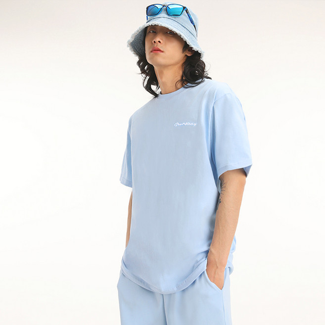 그랜피니 남녀공용 통기성 프리미엄 자수 반팔 티셔츠 GFBT203