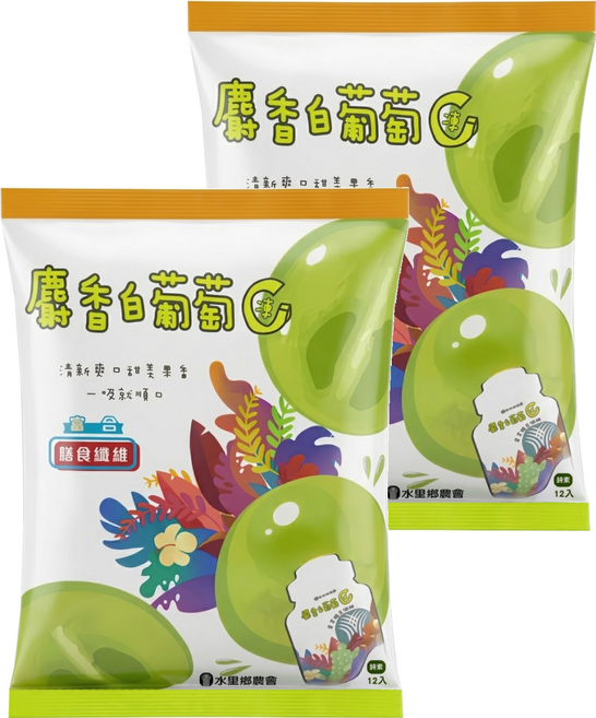 水里鄉農會 麝香白葡蒟蒻果凍 12入, 216g, 2袋