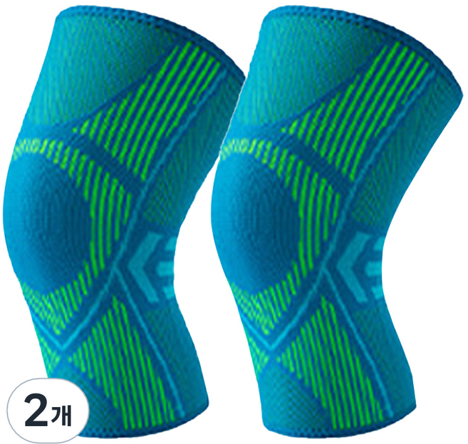 러닝 피트니스 탄력성 좋은 무릎보호대 네온블루 2p, 2개