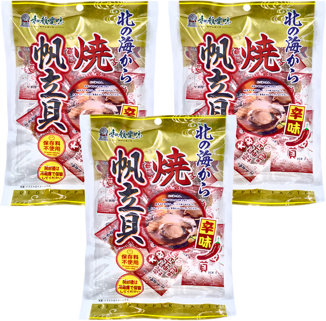 一榮 和顏愛味 辣味帆立貝, 90g, 3袋