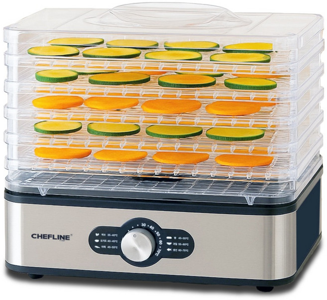 셰프라인 컴팩트 5단 높이조절 다이얼 방식 식품건조기 투명, CLKY-FD558H