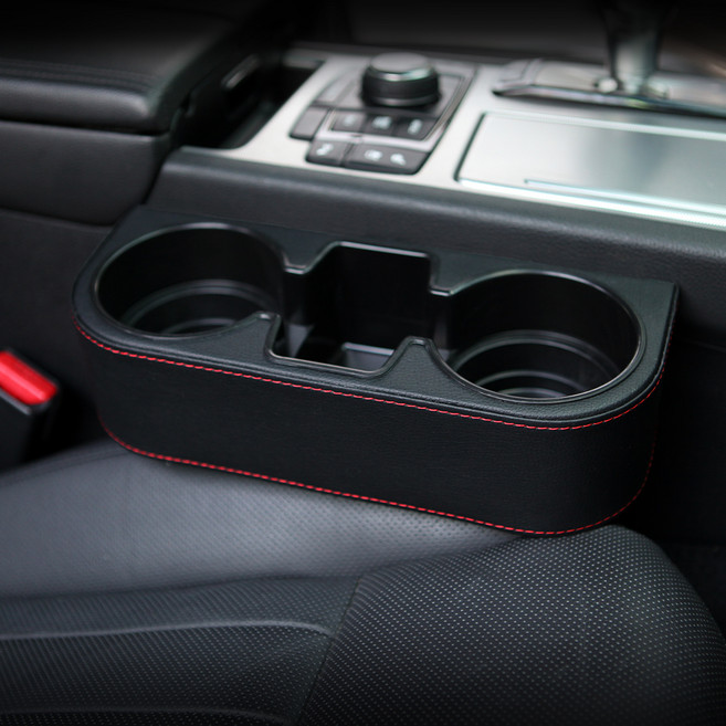 엠노블 차량용 가죽 컵홀더, 1개, 블랙