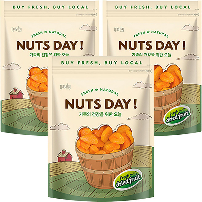 넛츠데이 건살구, 600g, 3개