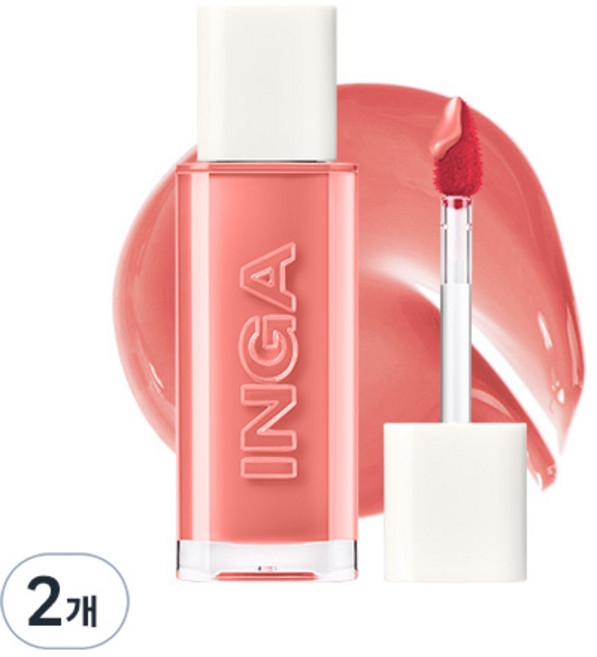 INGA Cosmetics 水光潤澤唇釉, 馥郁鮭魚, 4.5g, 2個