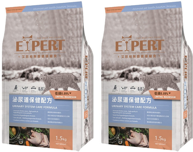 福壽實業 EXPERT 艾思柏 無穀貓食 泌尿道照護配方, 雞肉, 1.5kg, 2袋