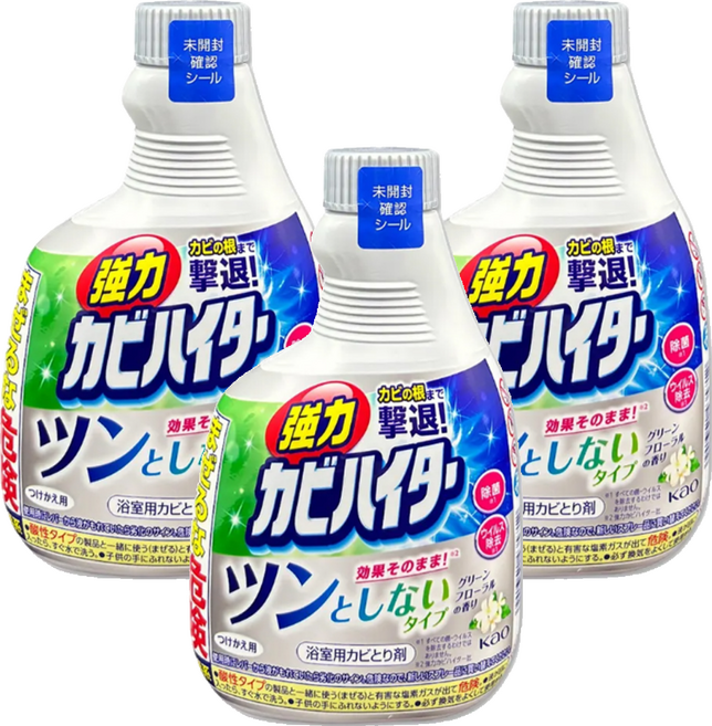 Kao 花王 浴室除霉泡沫噴霧 補充瓶 花香, 360ml, 3瓶