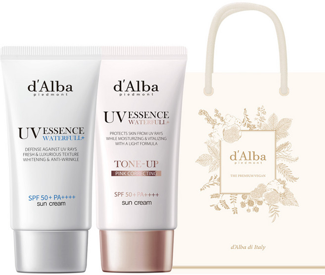 달바 워터풀 에센스 선크림 SPF50+ PA++++ 50ml + 워터풀 톤업 선크림 SPF50+ PA++++ 50ml + 기프트백, 1개